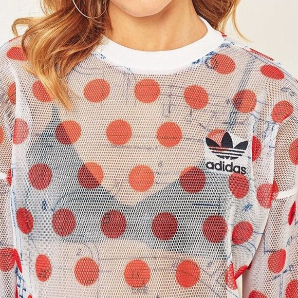 Adidas Mesh Polka Dot Sweatshirt - Picture 2 of 15